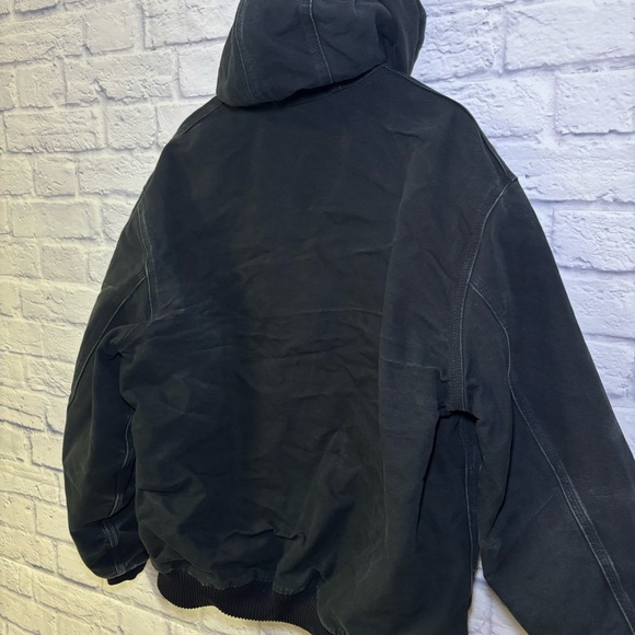 Carhartt Jacket Mens 2XL Tall Black J140 Loose Fit Quilted Hooded Duck Work - Picture 15 of 15